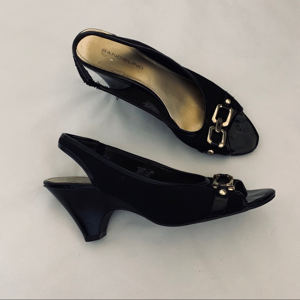 Bandolino black and gold heels